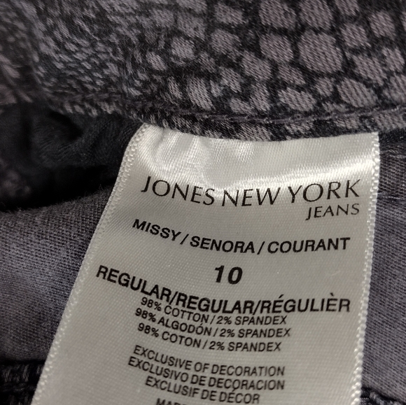 Jones New York Lexington Straight Leg Snakeskin Jeans l Missy Size 10 - Picture 8 of 8